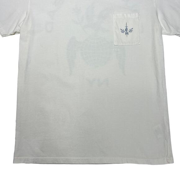Knickerbocker Fountainhead NY Globe Pocket T-Shirt SIZE S Milk White Cotton Top - Picture 8 of 10